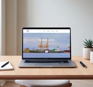 Al Basil Marine website on a laptop